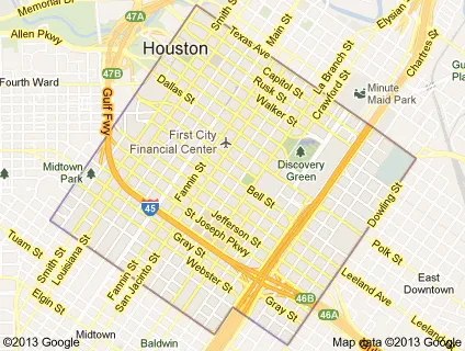 Downtown Houston Map